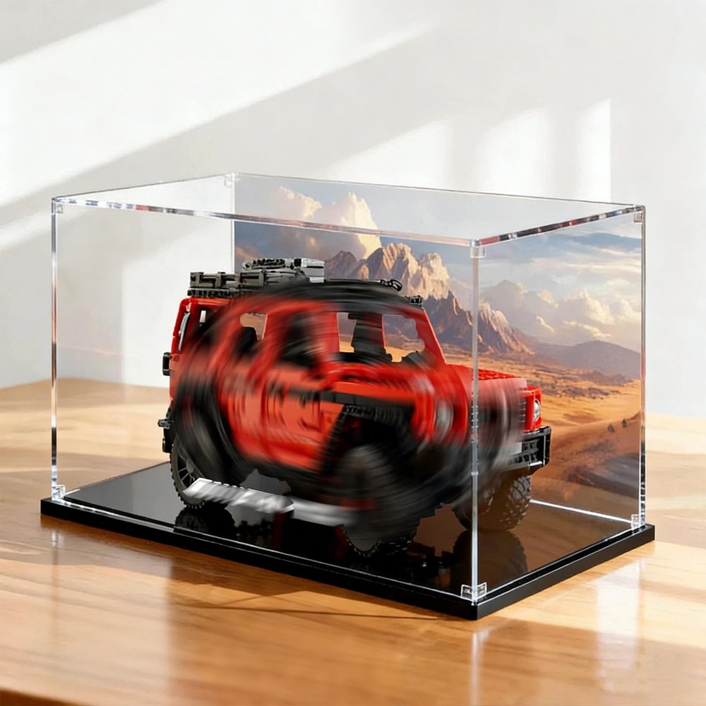 Acrylic Display Case for LEGO 42177 Big G Set, Dustproof Transparent Box - Display Case Only, Background A