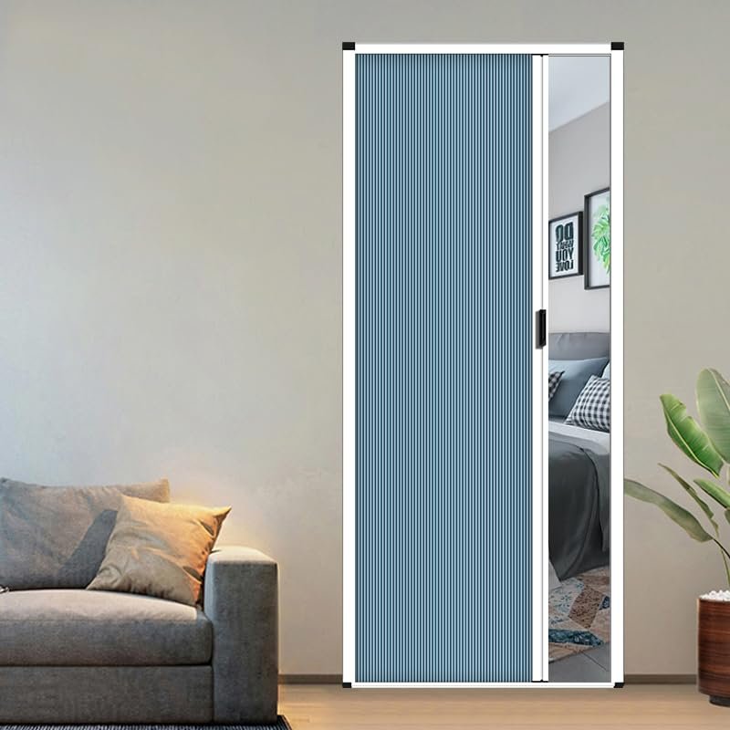 Pounjsd Accordion Folding Door, No-Drill Sliding Interior Door, 155 × 203 cm
