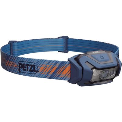 PETZL ARIA 1R RGB Headlamp – Lightweight Rechargeable 475-Lumen Headlamp – Blue