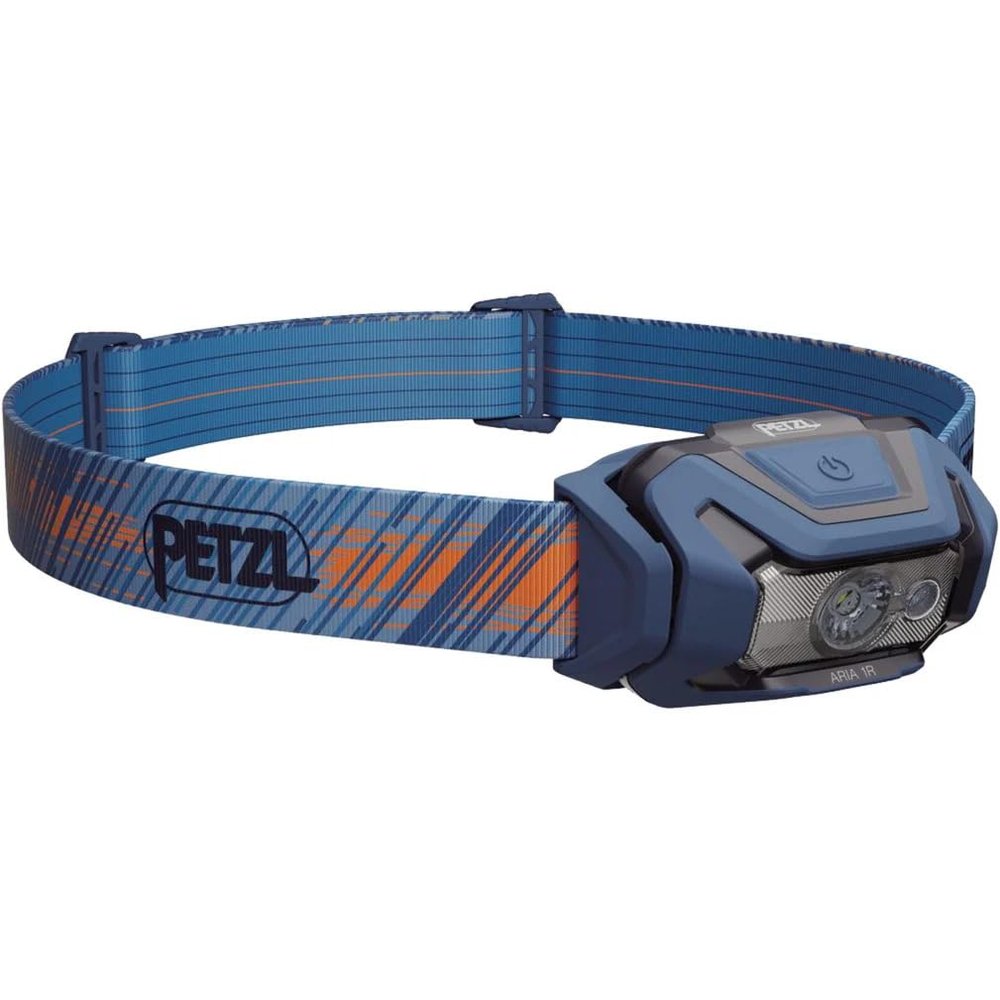 PETZL ARIA 1R RGB Headlamp – Lightweight Rechargeable 475-Lumen Headlamp – Blue