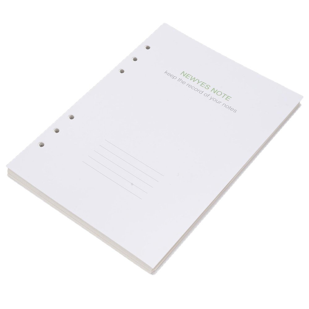 BONKZEBU Loose-Leaf Lined Paper, 6-Hole Inserts, Flat Design, 64 Sheets for Refillable Notebook, 8.46 x 5.91 in