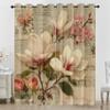 Retro Flower Blackout Curtains, Vintage Letter Design, 2-Piece Set, 245 x 140 cm view 1