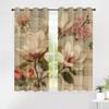 Retro Flower Blackout Curtains, Vintage Letter Design, 2-Piece Set, 245 x 140 cm view 3