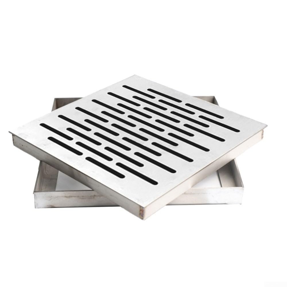 Drainage Trench Cover Plate with Invisible 201 Stainless Steel Manhole Cover (200 x 200 x 30 x 3)