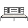 Kaloriko Solid Wood Bed Frame, Gray, 200 x 200 cm, with Headboard view 4