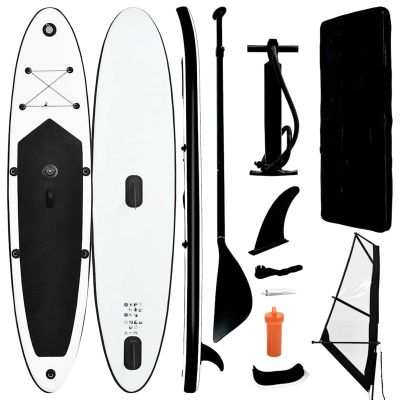 Mengtu Stand-Up Paddleboard for Beginners & Recreation - Black/White - 330 x 72 x 10 cm - Surfing Equipment 92736