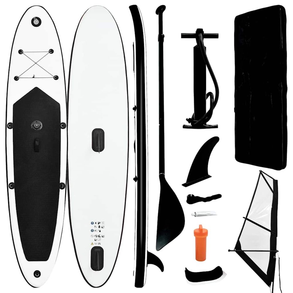 Mengtu Stand-Up Paddleboard for Beginners & Recreation - Black/White - 330 x 72 x 10 cm - Surfing Equipment 92736