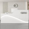 LVYWEX Reception Desk with Drawers and Open Shelves for Salons (White on the Left, 200 cm) view 1