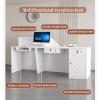 LVYWEX Reception Desk with Drawers and Open Shelves for Salons (White on the Left, 200 cm) view 2