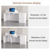LVYWEX Reception Desk with Drawers and Open Shelves for Salons (White on the Left, 200 cm) view 4