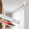 White Curtain Rod 200 cm, 150 cm, 250 cm, 100 cm, 300 cm, No-Drill Curtain Track System for Bedrooms, Living Rooms, Cabinets and RVs (2.1 m) view 1