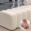 Modern Velvet Entryway Bench, Padded Shoe-Changing Stool, Elegant Bed Bench (79 x 46 x 43 cm, White) view 4