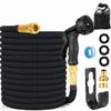 Expandable Latex Garden Hose with 3/4" & 1/2" Metal Connectors, Kink-Free, Lightweight, 10-Function Spray Nozzle (50 ft) view 1