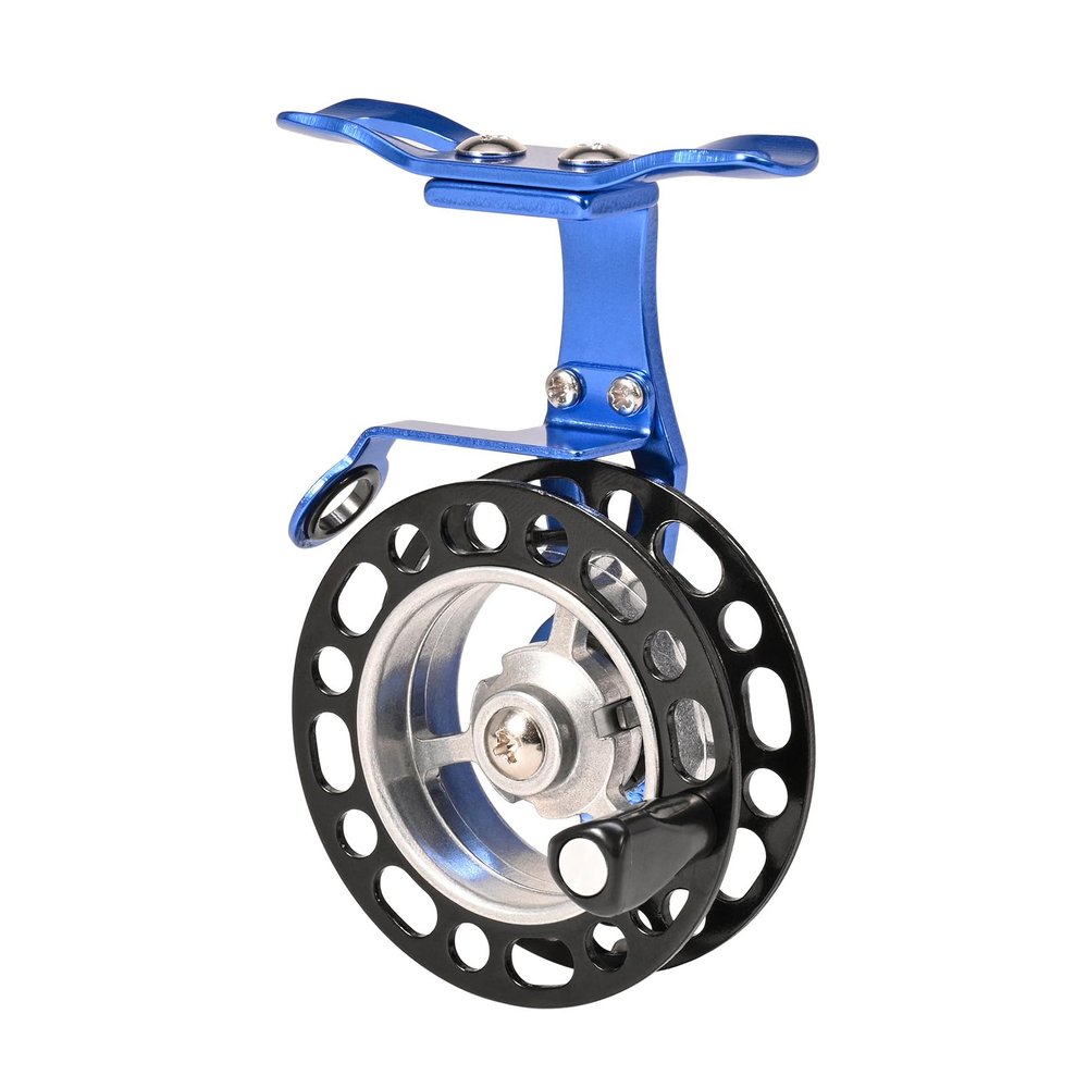 UPALDHOU Left-Handed Ice Fishing Reel, Full-Metal Aluminum Skeleton, 39 g, Lightweight, with Drag Adjustment