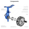 UPALDHOU Left-Handed Ice Fishing Reel, Full-Metal Aluminum Skeleton, 39 g, Lightweight, with Drag Adjustment view 2