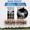 NacstarHome Door Canopy with Gutter, 140 cm, Blue Polycarbonate Panel, Gray 80 cm Brackets view 4