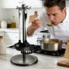Rotating Kitchen Utensil Holder with 8 Hooks view 3