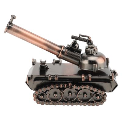 SALALIS Handcrafted Metal Tank Sculpture for Desk, Living Room, or Office Decor