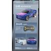 MechEdu 1:43 Mini RC Race Car, 2.4 GHz, 5-Channel, Aluminum, Dual-Speed Modes, App Control, Dark Blue view 3