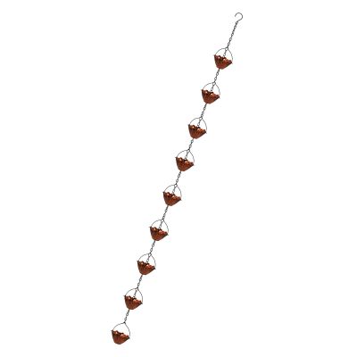 MALSSE Artistic Rain Collection Rain Chain with Metal Flower Cups