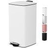 LIFERUN 30L Steel Kitchen Trash Can, White view 1