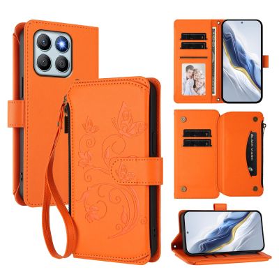 XFDSFDL Wallet Case for Honor X8b LLY-LX1/LX2/LX3 (6.7 in), Orange