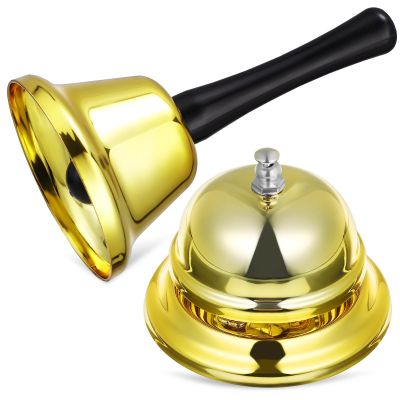 2-Pack Metal Desk Bells for Christmas Events and Restaurants