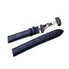 FYXT Genuine Leather Bracelet Strap, Dark Blue with Silver Butterfly Buckle, 14–22 mm (20 mm) view 1