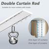 Double-Row Ceiling Curtain Track Set, Silent-Glide Rails, Black, 1.2 m (3.9 ft) view 2