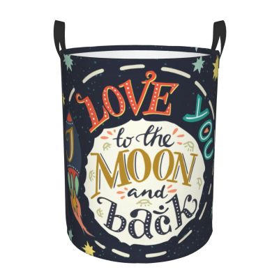 I Love You to the Moon and Back Round Laundry Hamper