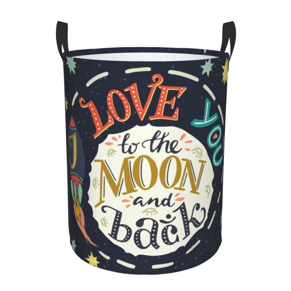 I Love You to the Moon and Back Round Laundry Hamper