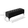 Upholstered Velvet Storage Bench for the Foot of the Bed, Coffee, 150 × 40 × 43 cm view 2