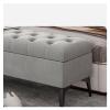 Upholstered Velvet Storage Bench for the Foot of the Bed, Coffee, 150 × 40 × 43 cm view 4