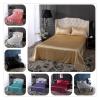 Ice Silk Bedding Sheet Set, Green or Red, Solid Color, 2 Sizes, with 2 Pillowcases view 2