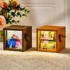 Personalized Wooden Photo Flipbook Crank Box, Custom Animated Photo Book, Home Decor (Walnut Wood) view 3