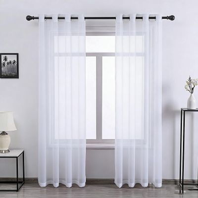 YUANZHI Sheer Curtain, 70 x 245 cm, Light-Filtering, Solid White