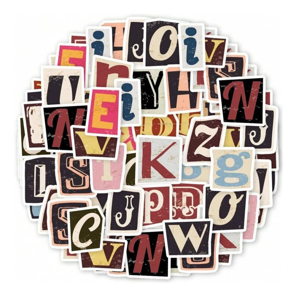 156-Piece Self-Adhesive Vintage Letter Stickers, Vinyl Alphabet Decals for Mailbox Signs, Doors & DIY