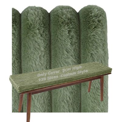 Miecoae Custom Bench Cushion Cover, Plush Velvet, 5 cm, Dark Green, 60 x 35 cm