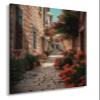 deyoli Canvas Wall Art, Enchanted Alleyway with Flowers and Mediterranean Charm, 80 x 60 cm view 1