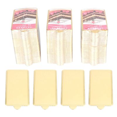 Buachois 300-Pack Gold Rectangular Cake Boards, 100 x 60 mm