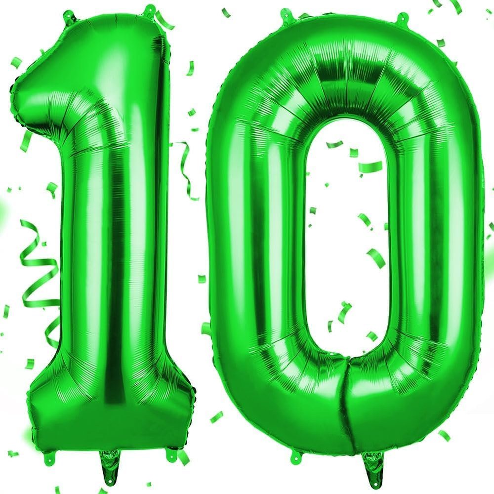 OFFCUP Number Balloon Green, 40" Foil Balloon 10
