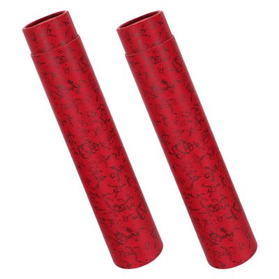 STOBAZA 2-Pack Storage Tubes for Calligraphy Scrolls and Posters, Adjustable 35–62 cm, Cedar Red