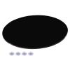 Round Tempered Glass Tabletop, 40/50/60/80 cm, Black/Brown, Rounded Edges view 3