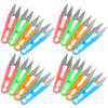 JOINPAYA Ergonomic U-Shaped Sewing Scissors, 24 Pieces, Plastic Handle, Lightweight and Safe, Random Color view 1