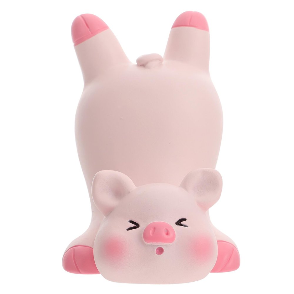 Cabilock Pink Resin Pig Phone Holder, Lifelike Desk Decor