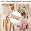 ACKKOR 6-Piece Bamboo Knitting Needle Set, 6, 8, 10 mm, 25 cm, Single-Pointed, for Kids and Beginners view 3