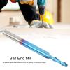 2-Flute Nano-Blue-Coated CNC Ball Nose End Mill, Tungsten Steel, 40 mm view 2