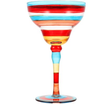 TOPPERFUN Hand-Painted Margarita Glass with Charming Design