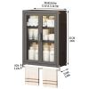 Wall-Mounted Bathroom Cabinet with Acrylic Doors, Metal Shelf and Towel Rack for Over-the-Toilet Storage view 2