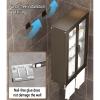 Wall-Mounted Bathroom Cabinet with Acrylic Doors, Metal Shelf and Towel Rack for Over-the-Toilet Storage view 4